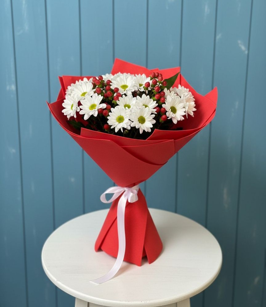 Букет цветов из: Хризантемы в Борисовке Краснодарского края