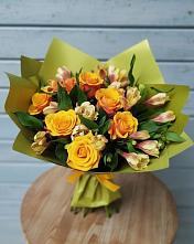 Букет цветов из:  Альстромерии и Розы #REPLACE_PRED# Борисовке Краснодарского края