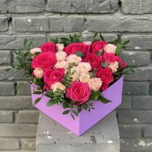 Цветочная композиция из Розы в коробке #REPLACE_PRED# Борисовке Краснодарского края