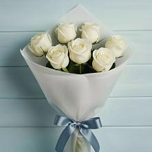 Букет 7 Белых роз Эдлесс Лав в Борисовке Краснодарского края