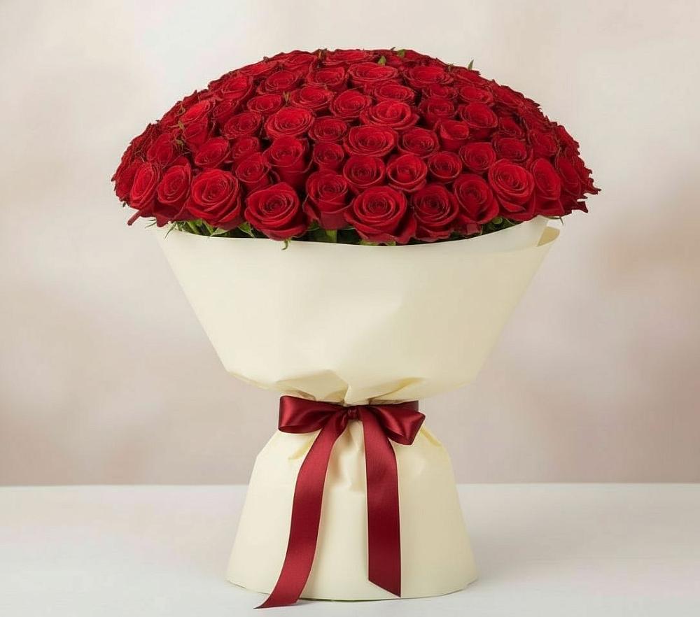Букет 101 Красная роза Милано в Борисовке Краснодарского края