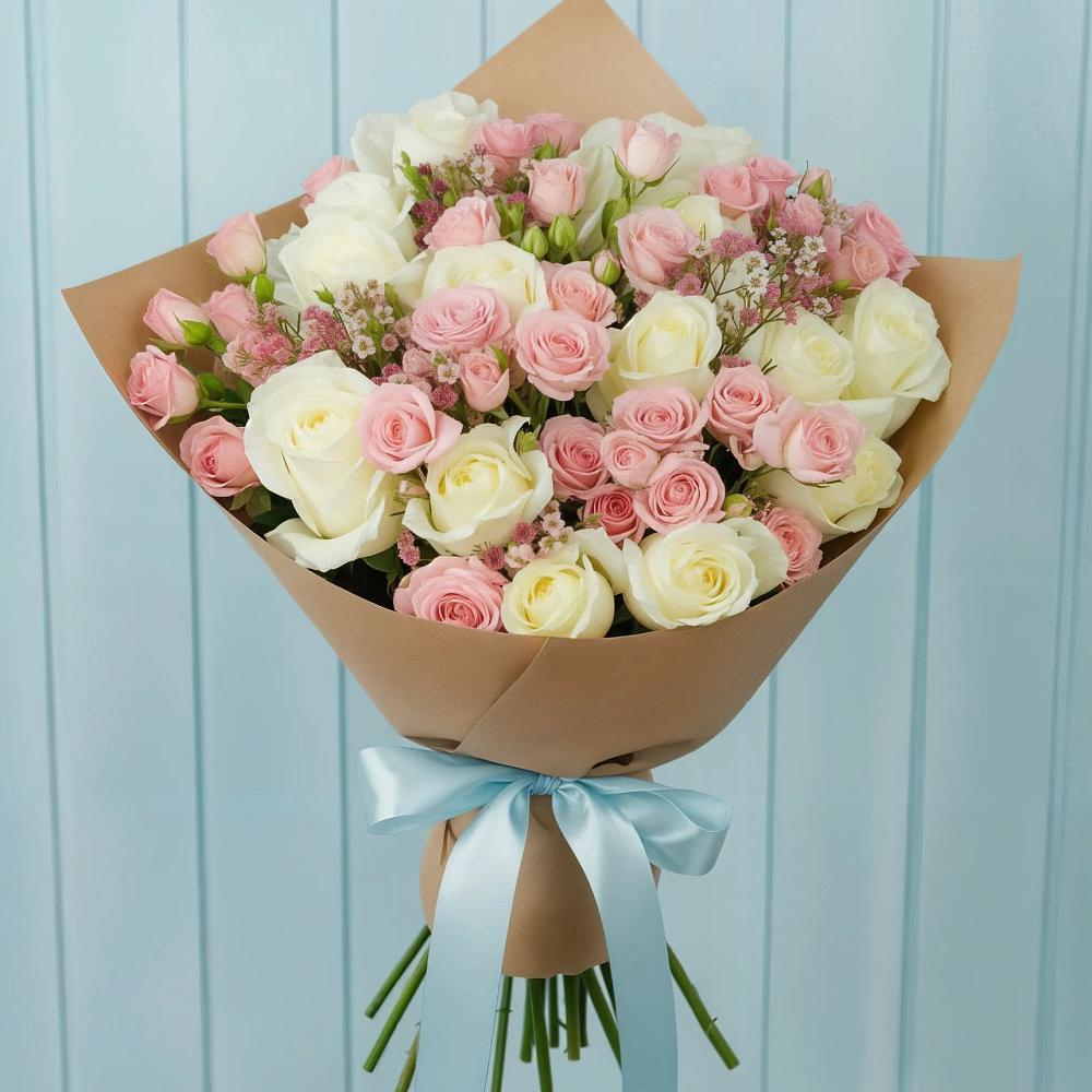 Букет цветов из: Розы в Борисовке Краснодарского края