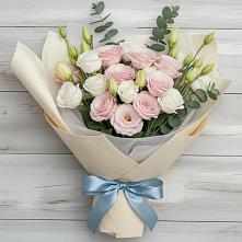 Букет цветов из:  Лизиантусы в Борисовке Краснодарского края