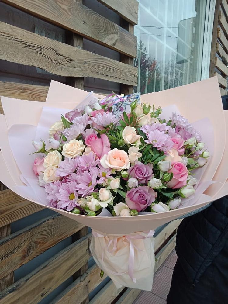 Букет цветов из: Розы и Хризантемы в Борисовке Краснодарского края