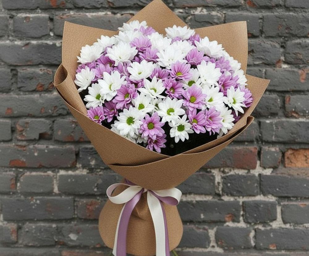 Букет цветов из: Хризантемы в Борисовке Краснодарского края