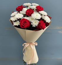 Букет цветов из:  Розы и Хризантемы в Борисовке Краснодарского края