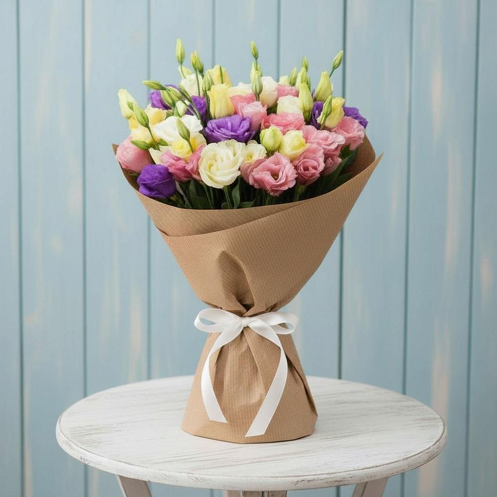 Букет цветов из: Лизиантусы в Борисовке Краснодарского края