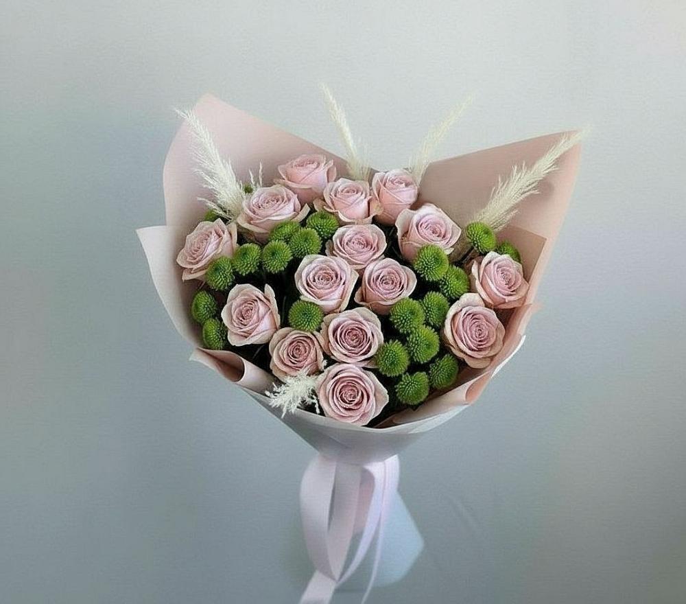 Букет цветов из: Розы и Хризантемы в Борисовке Краснодарского края