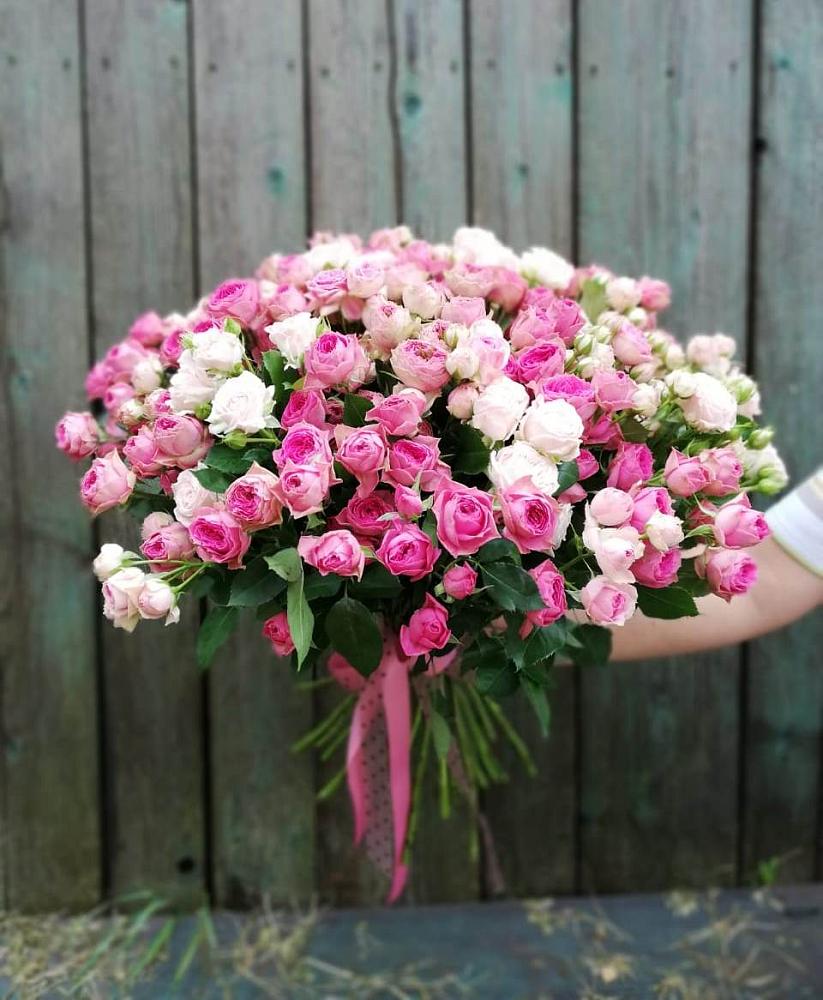 Букет Розовые кустовые розы Натали и Лав Лидия в Борисовке Краснодарского края