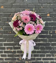 Букет цветов из:  Герберы и Хризантемы в Борисовке Краснодарского края