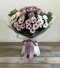 Букет цветов из:  Хризантемы и Розы в Борисовке Краснодарского края