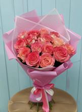 Букет 15 Розовых роз Равель в Борисовке Краснодарского края