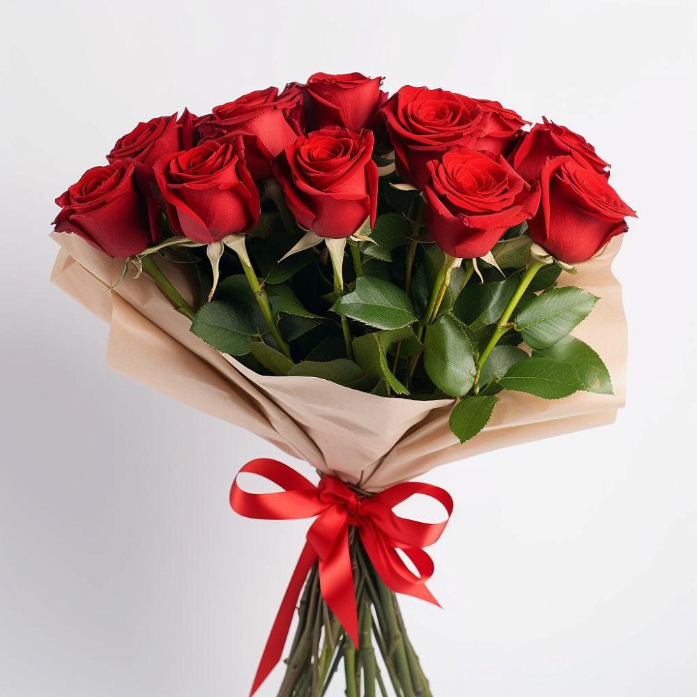Букет 11 Красных роз Эдлесс Лав в Борисовке Краснодарского края