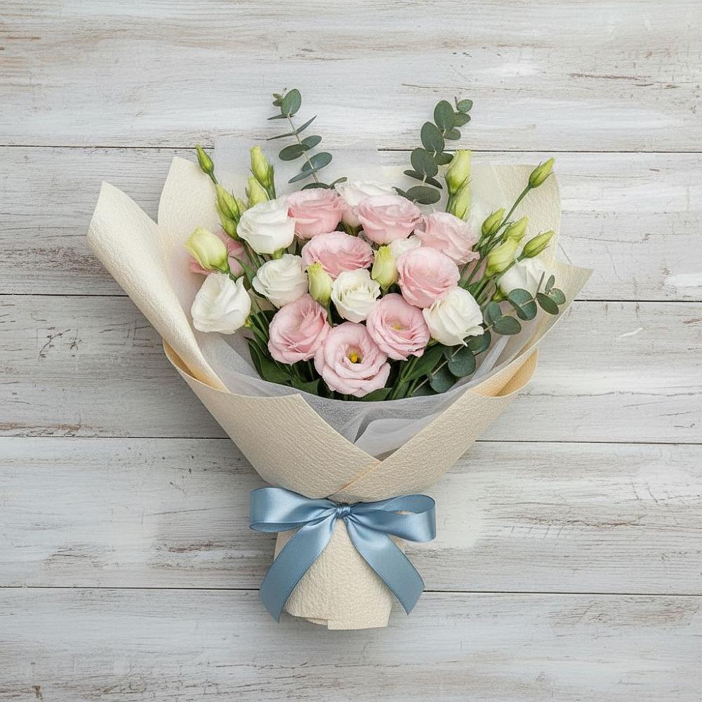 Букет цветов из: Лизиантусы в Борисовке Краснодарского края